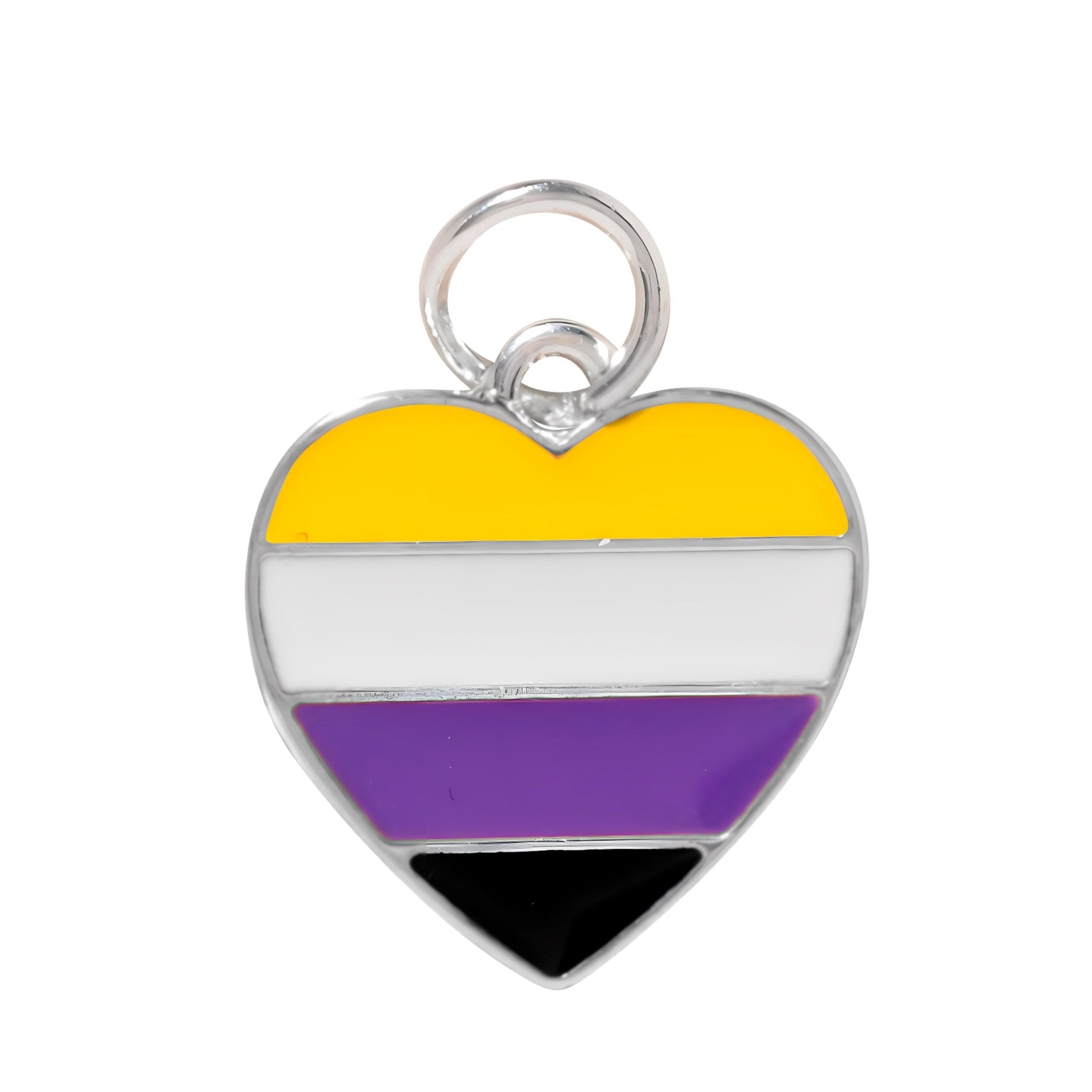 Non-Binary Flag Heart Charms