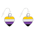 Non-Binary Flag Heart Earrings