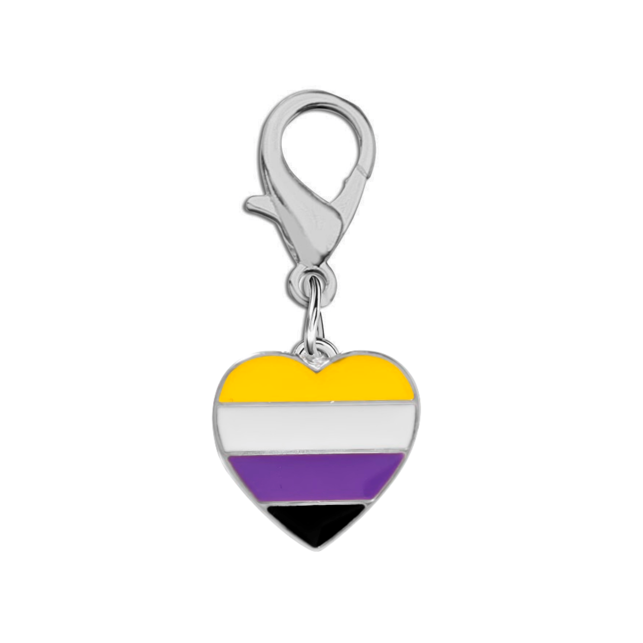 Non-Binary Flag Heart Hanging Charms