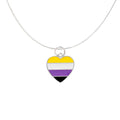 Non-Binary Flag Heart Necklaces
