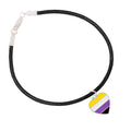 Non Binary Heart Flag Black Cord Bracelets
