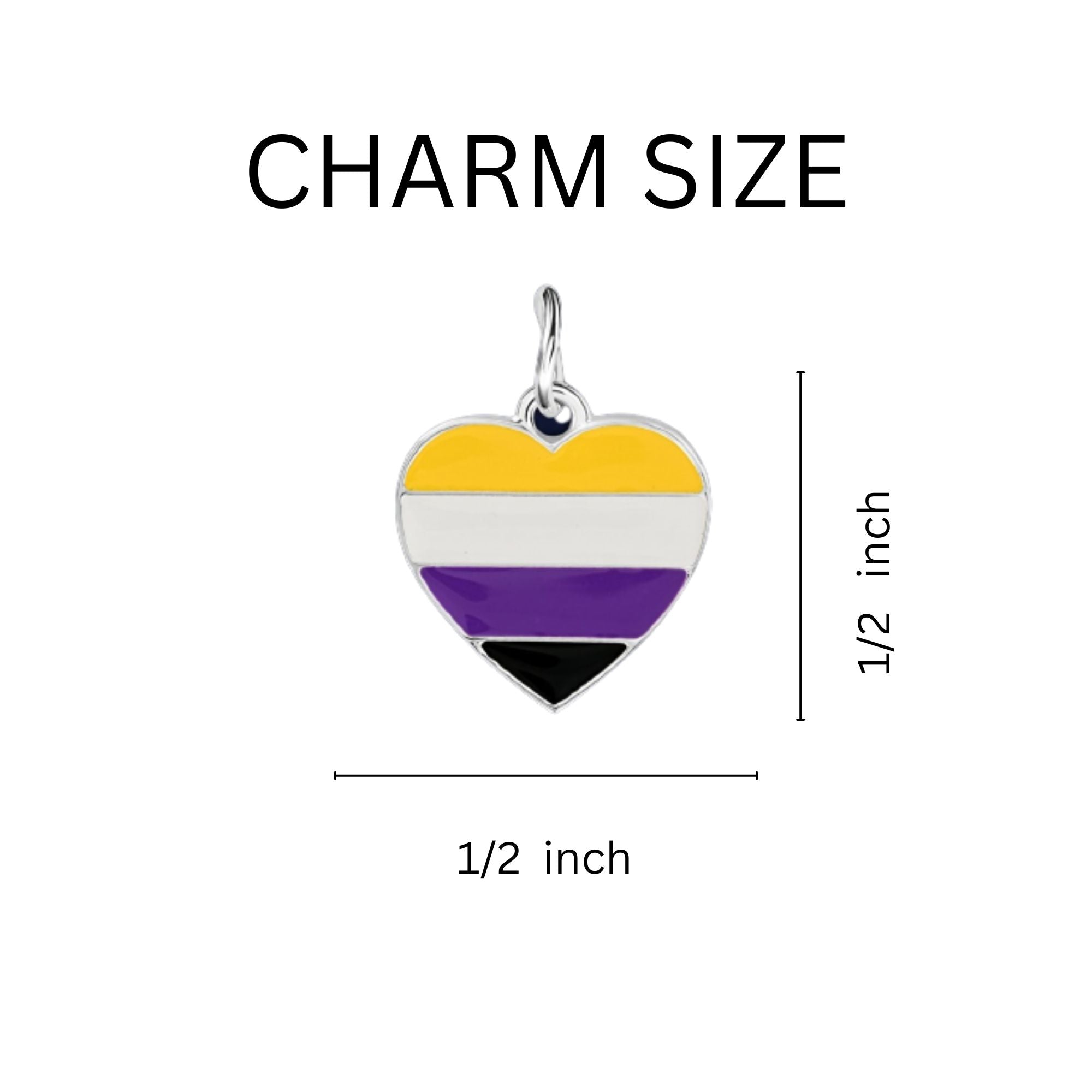Non Binary Heart Flag Black Cord Bracelets