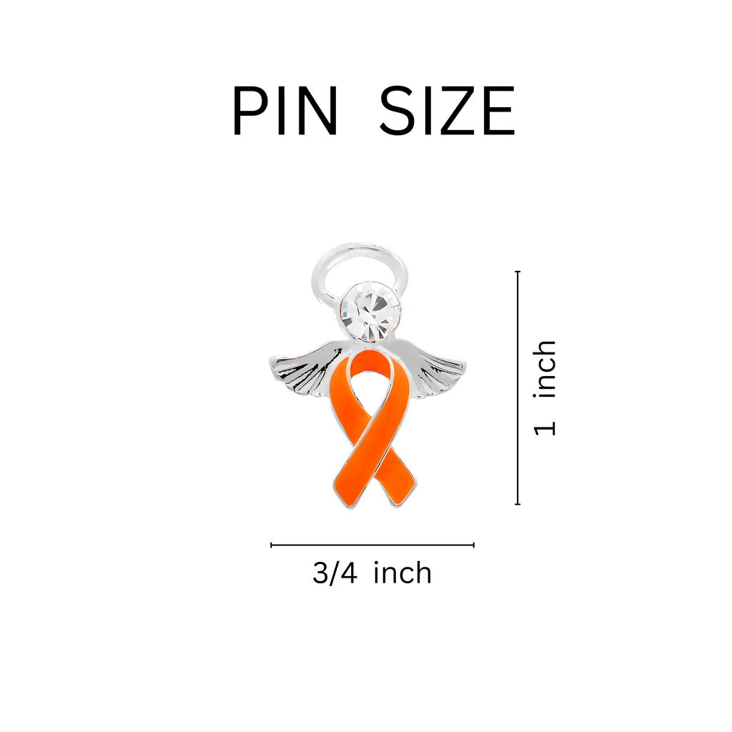 Orange Ribbon Awareness Angel Pins