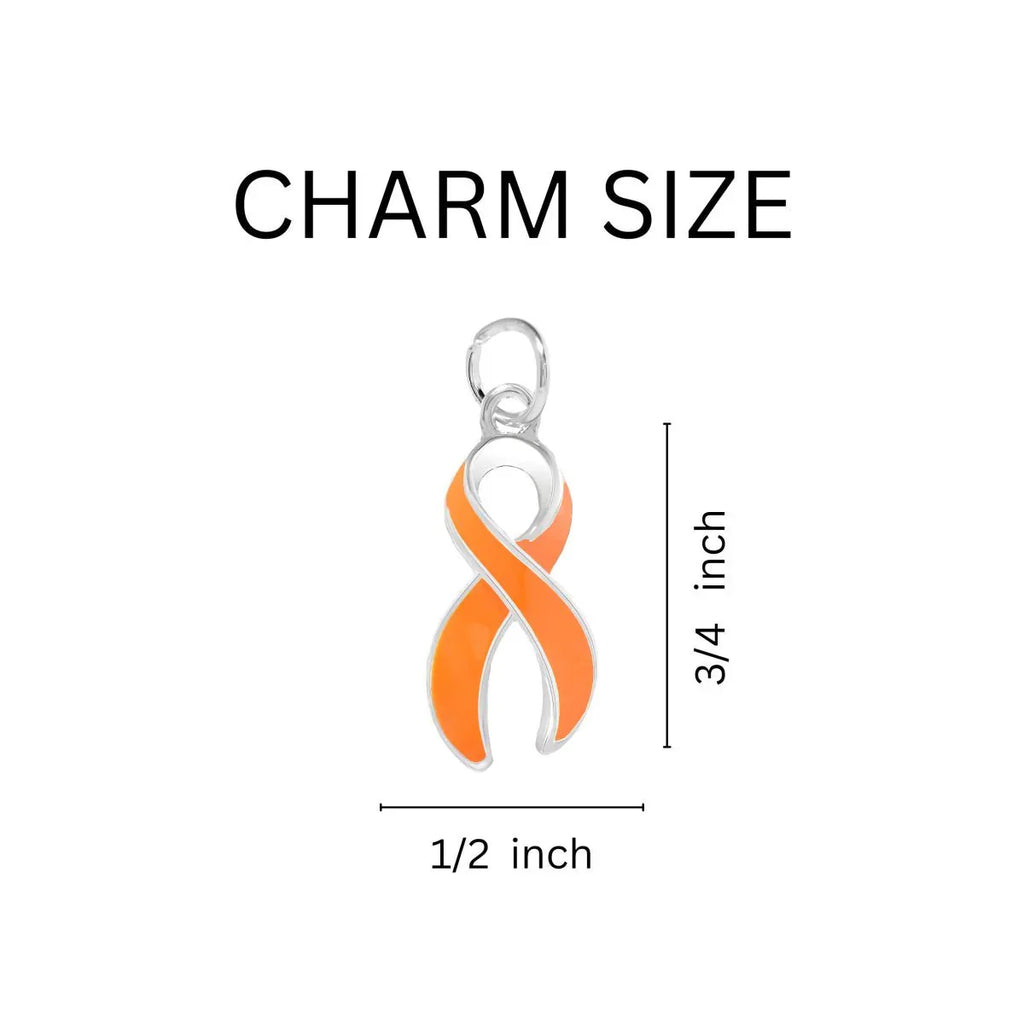 Orange Ribbon Awareness Leather Cord Bracelets