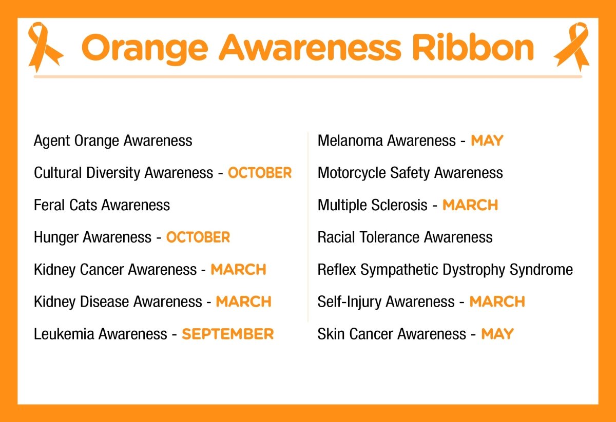 Orange Silicone Bracelets for Leukemia, Multiple Sclerosis, Kidney Cancer