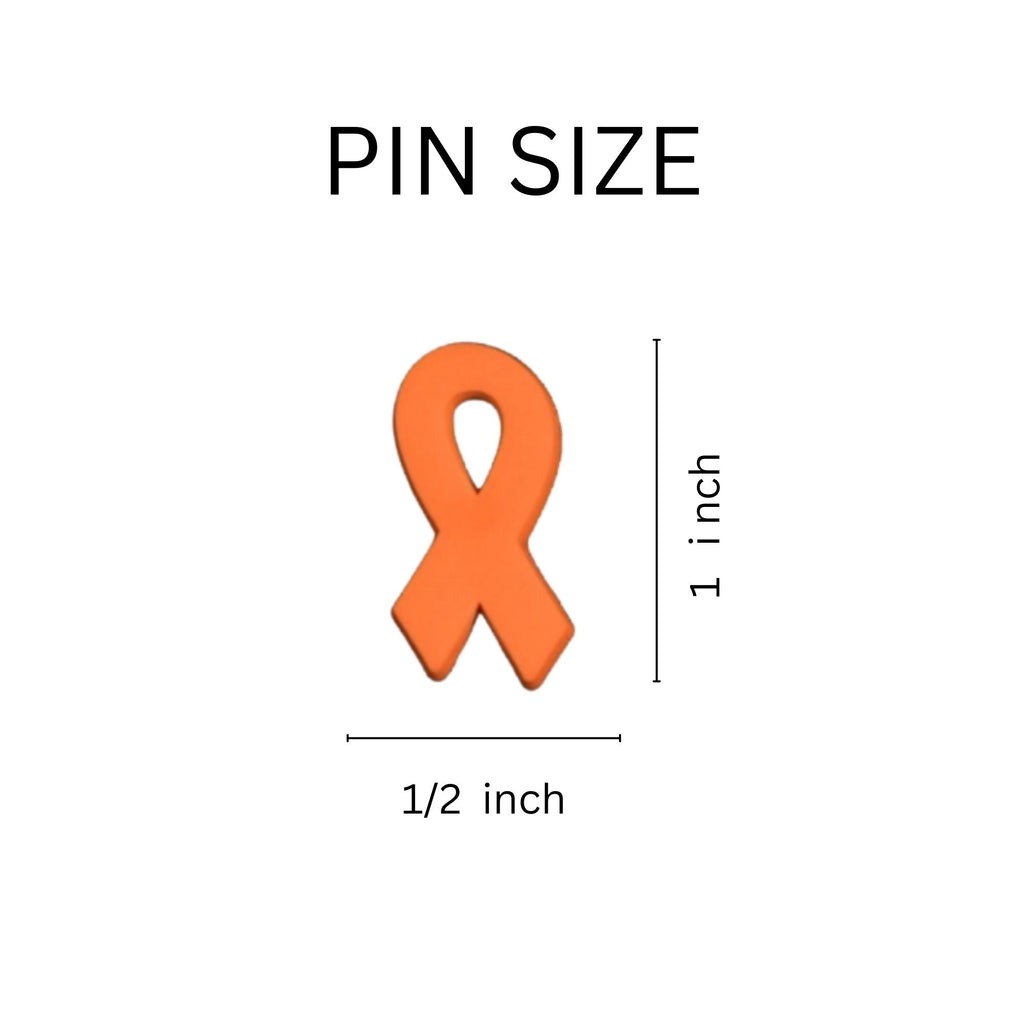 Orange Silicone Ribbon Pins