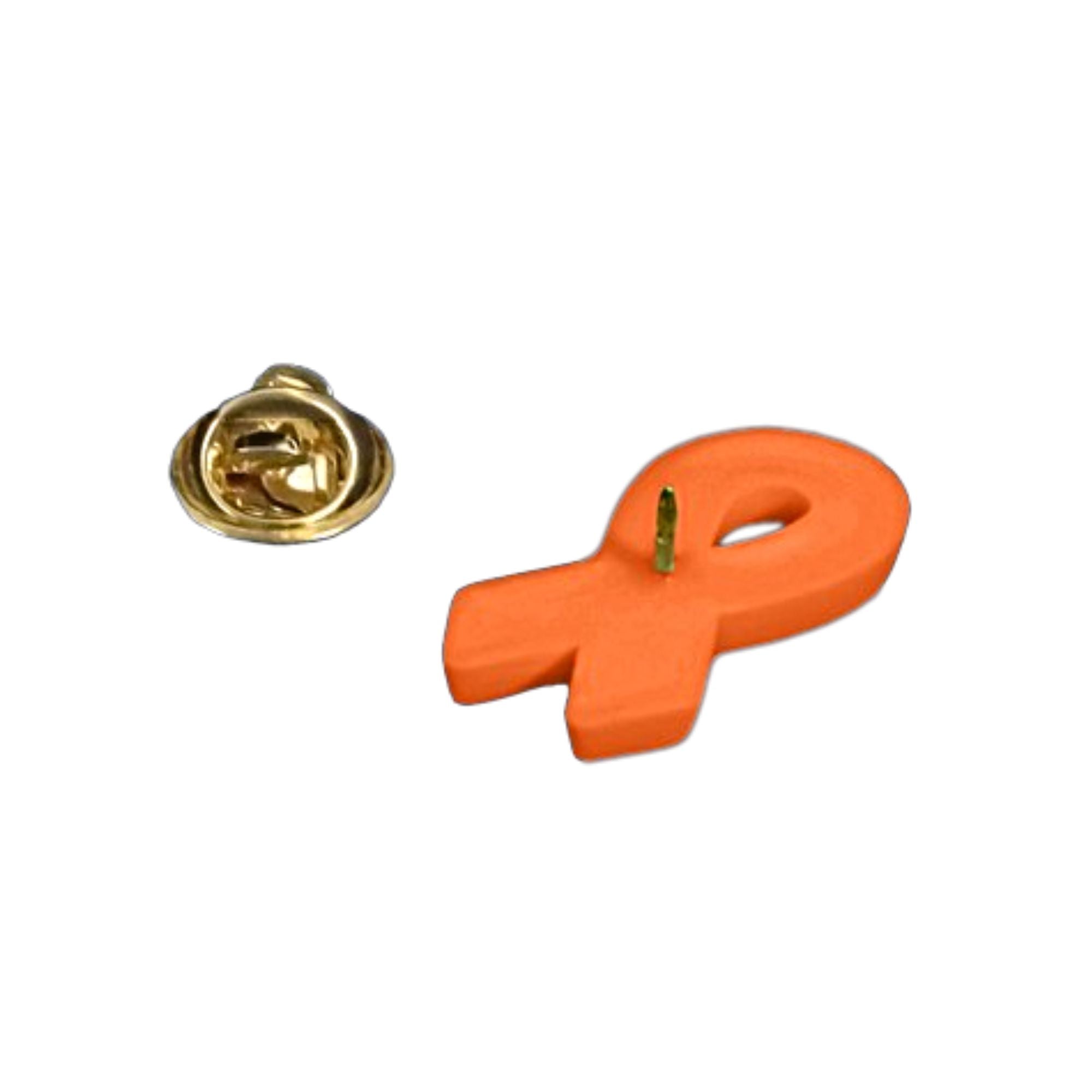 Orange Silicone Ribbon Pins