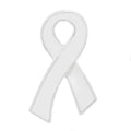 Large Flat White Ribbon Pins