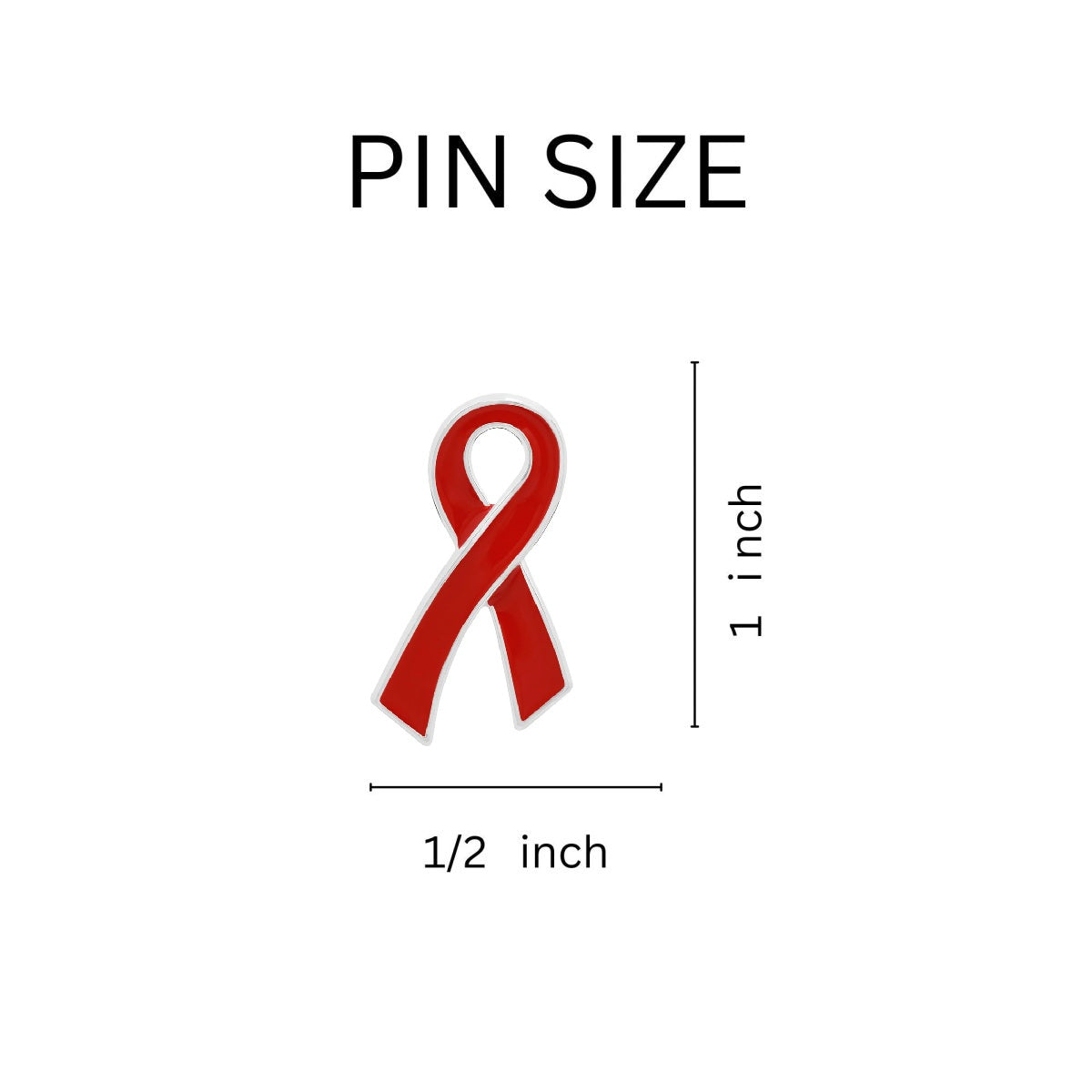 Large Flat Red Ribbon Pins