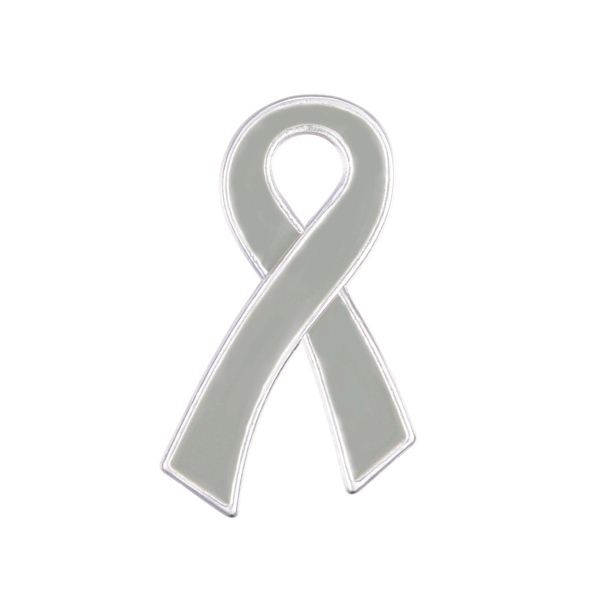 Large Flat Gray Ribbon Pins