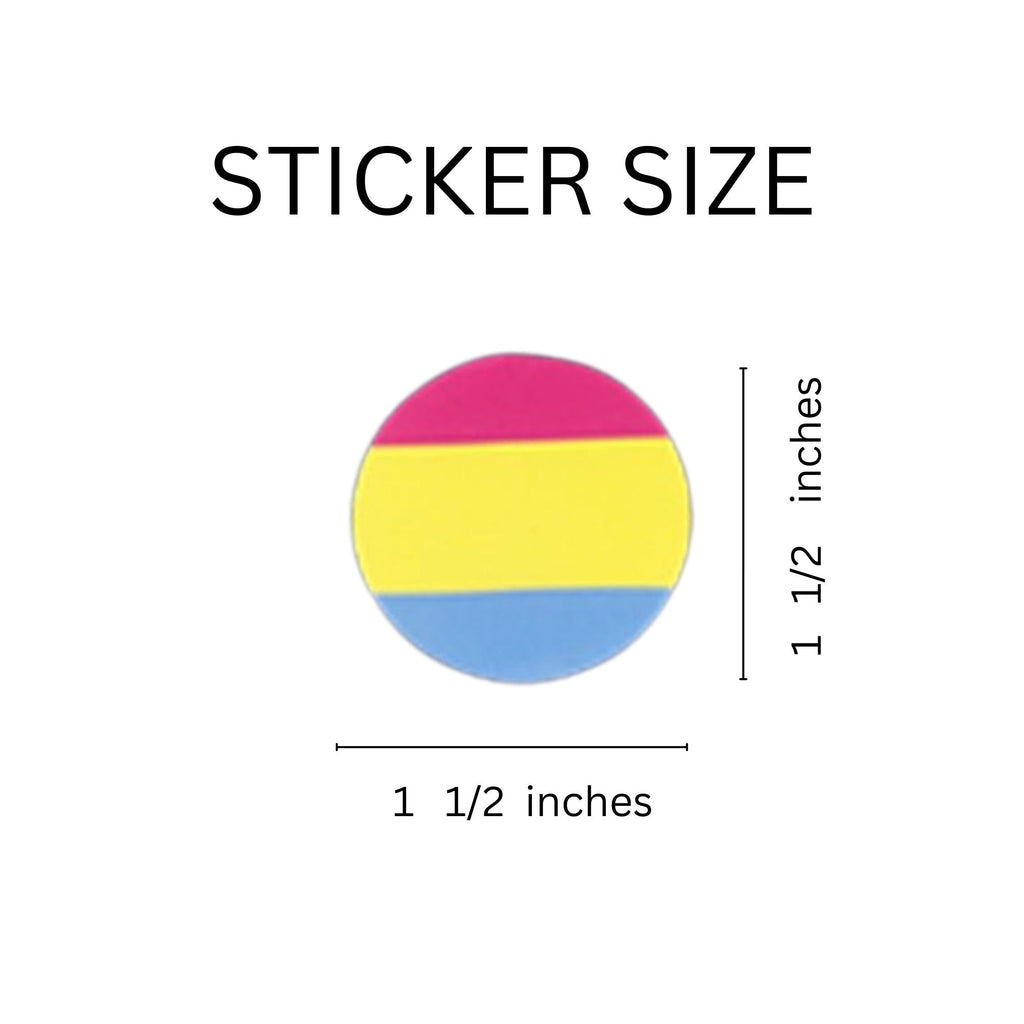 Pansexual Flag Circle Stickers (250 per Roll)