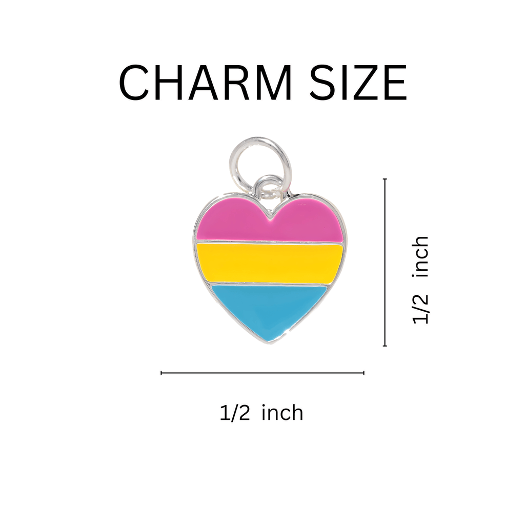 Pansexual Flag Heart Charms