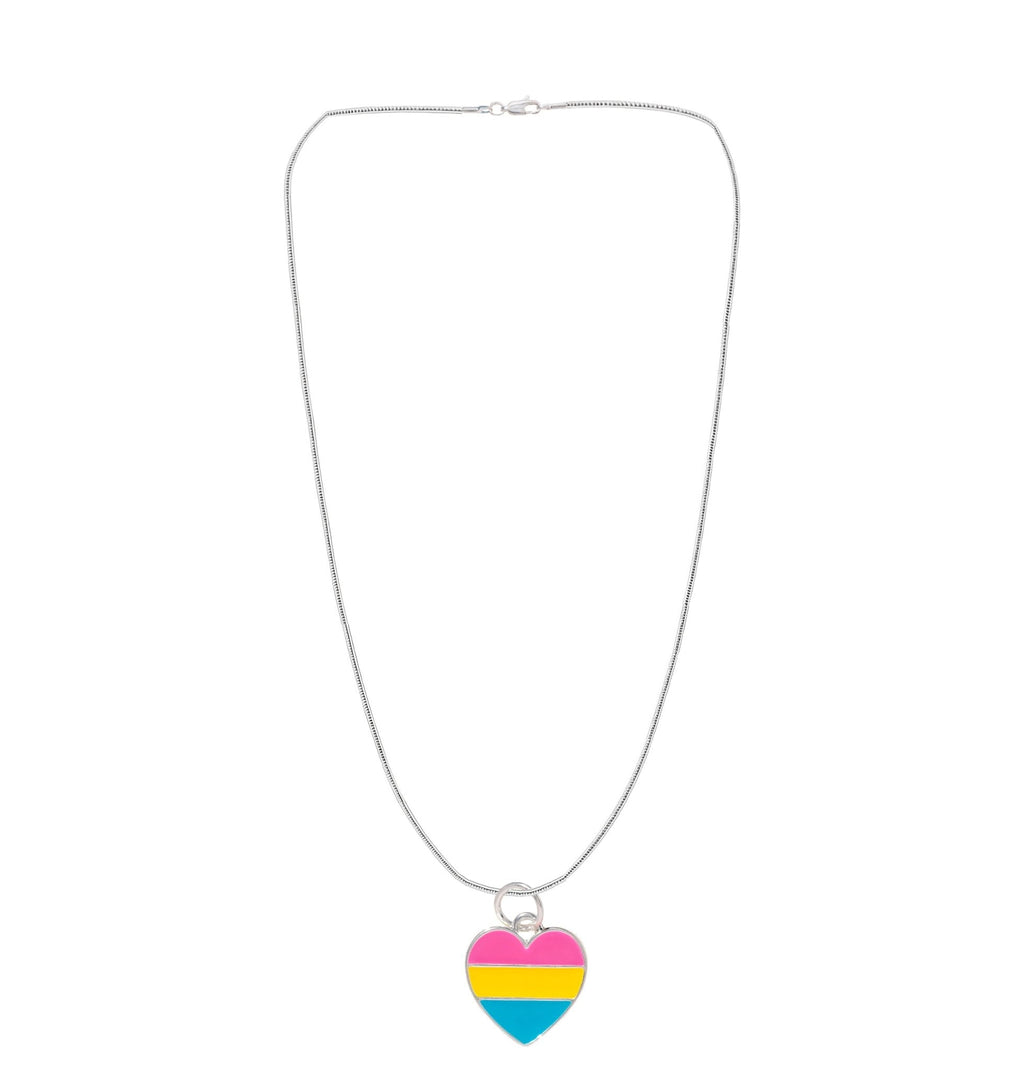 Pansexual Flag Heart Necklaces
