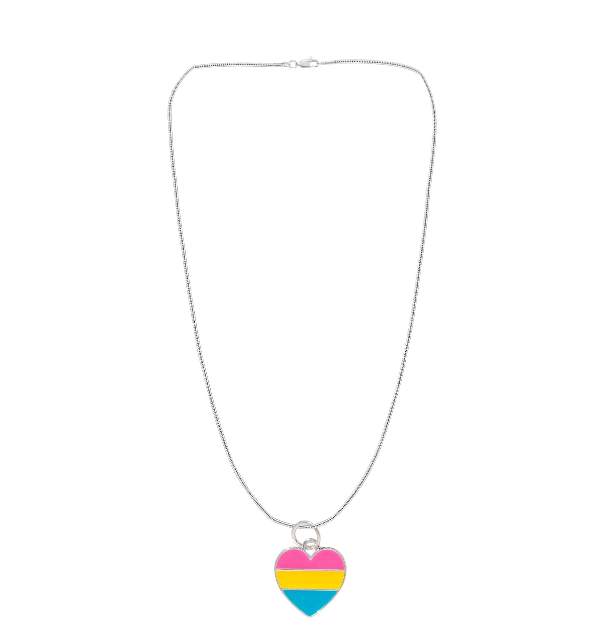 Pansexual Flag Heart Necklaces