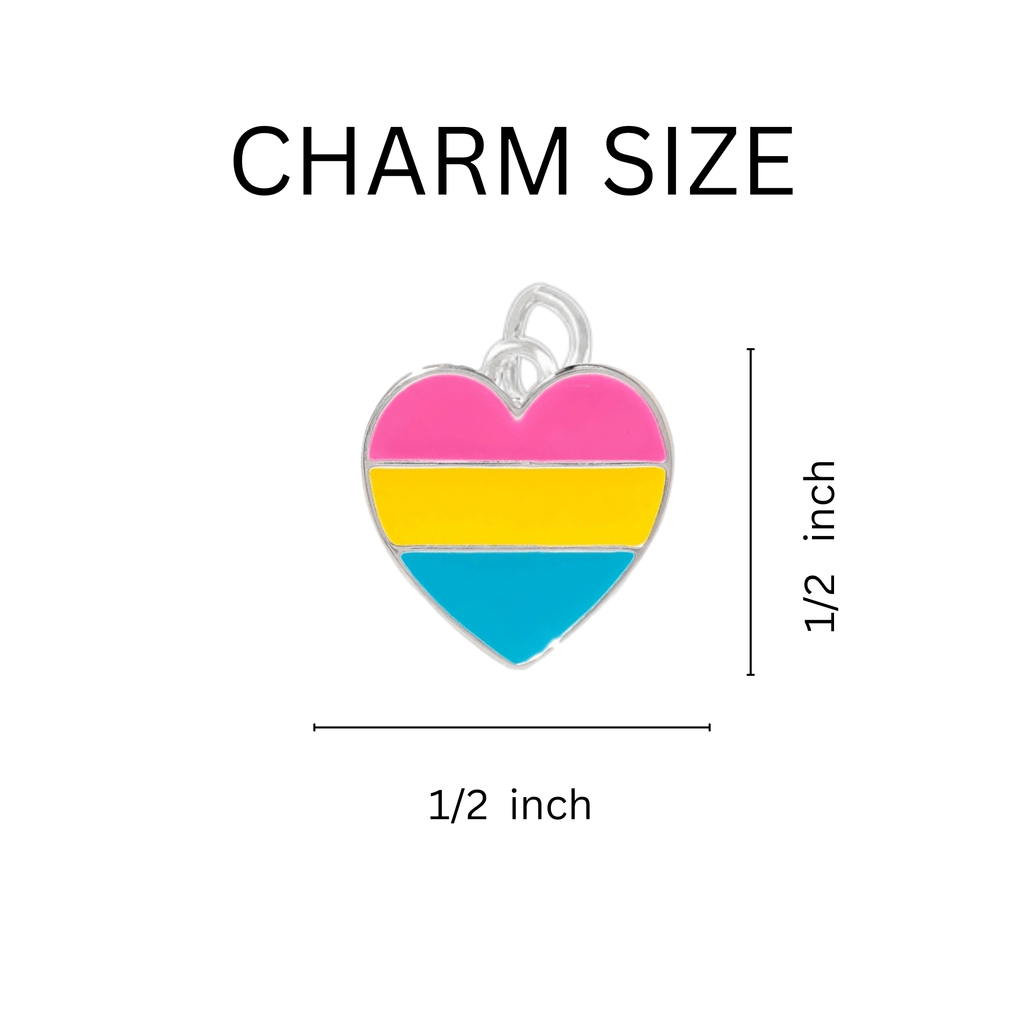 Pansexual Flag Heart Necklaces