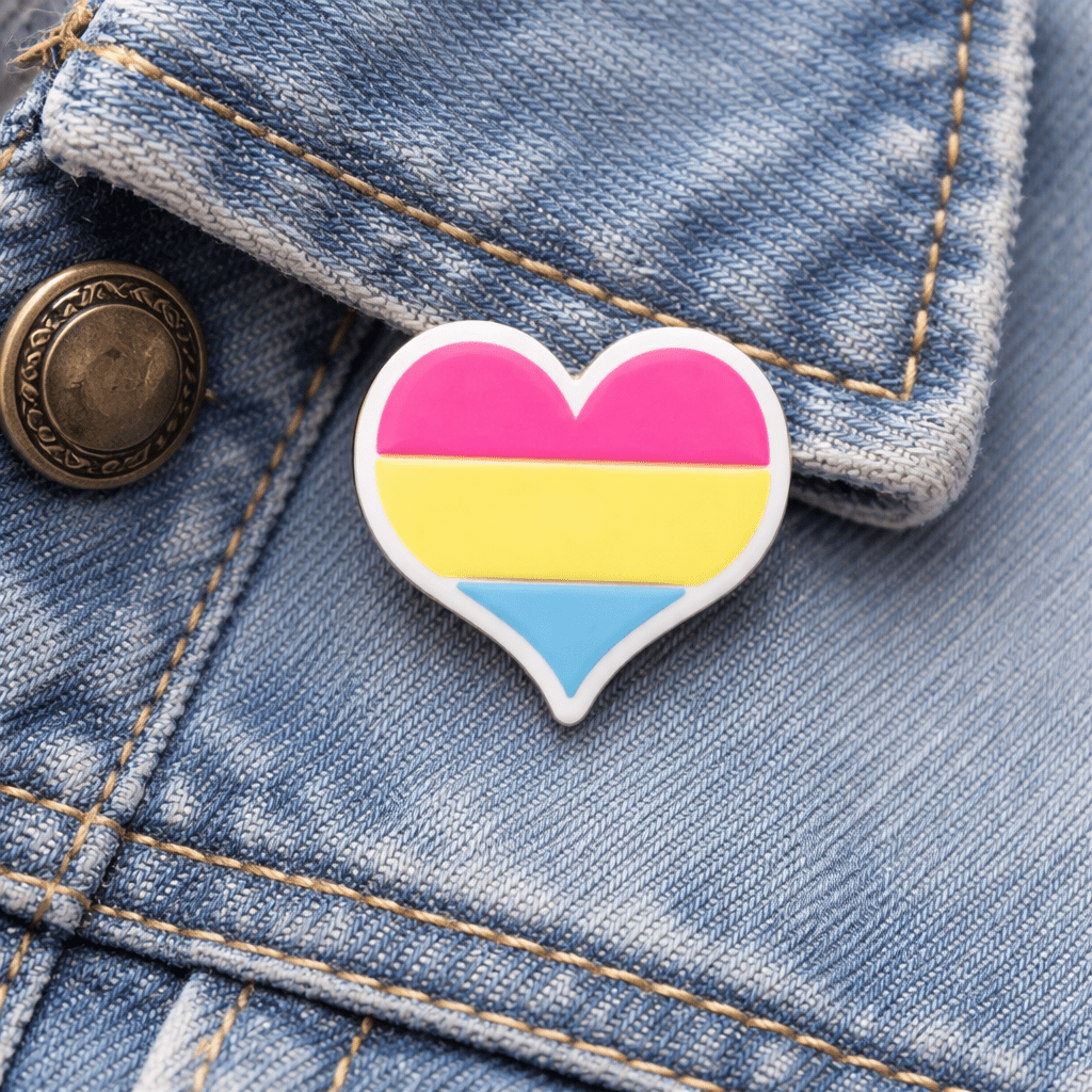 Pansexual Flag Heart Silicone Pins