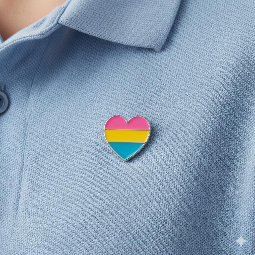 Pansexual Heart Shaped Pins