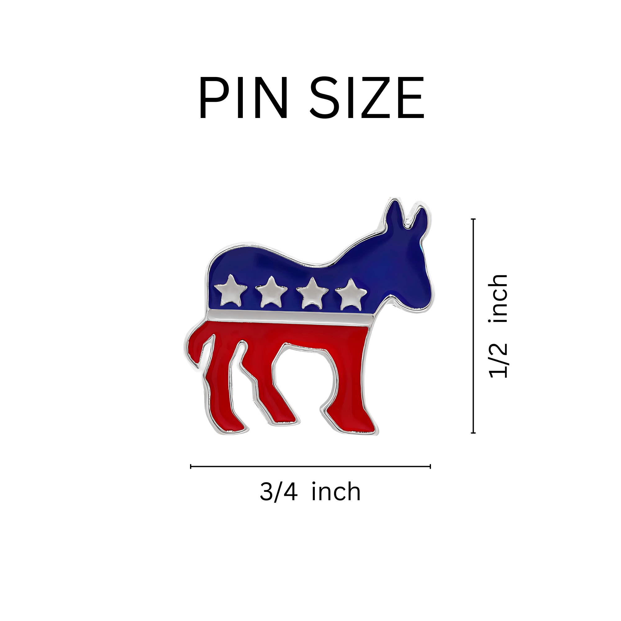 Patriotic Democratic Donkey Pins