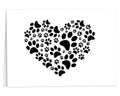 Paw Print Heart Note Cards (12 Cards/Pack)