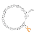 Peach Ribbon Chunky Charm Bracelets