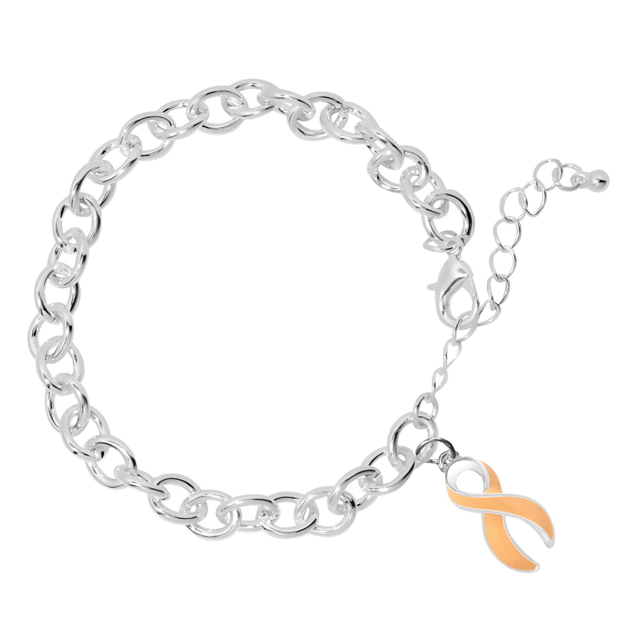 Peach Ribbon Chunky Charm Bracelets