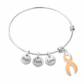 Peach Ribbon Retractable Charm Bracelets