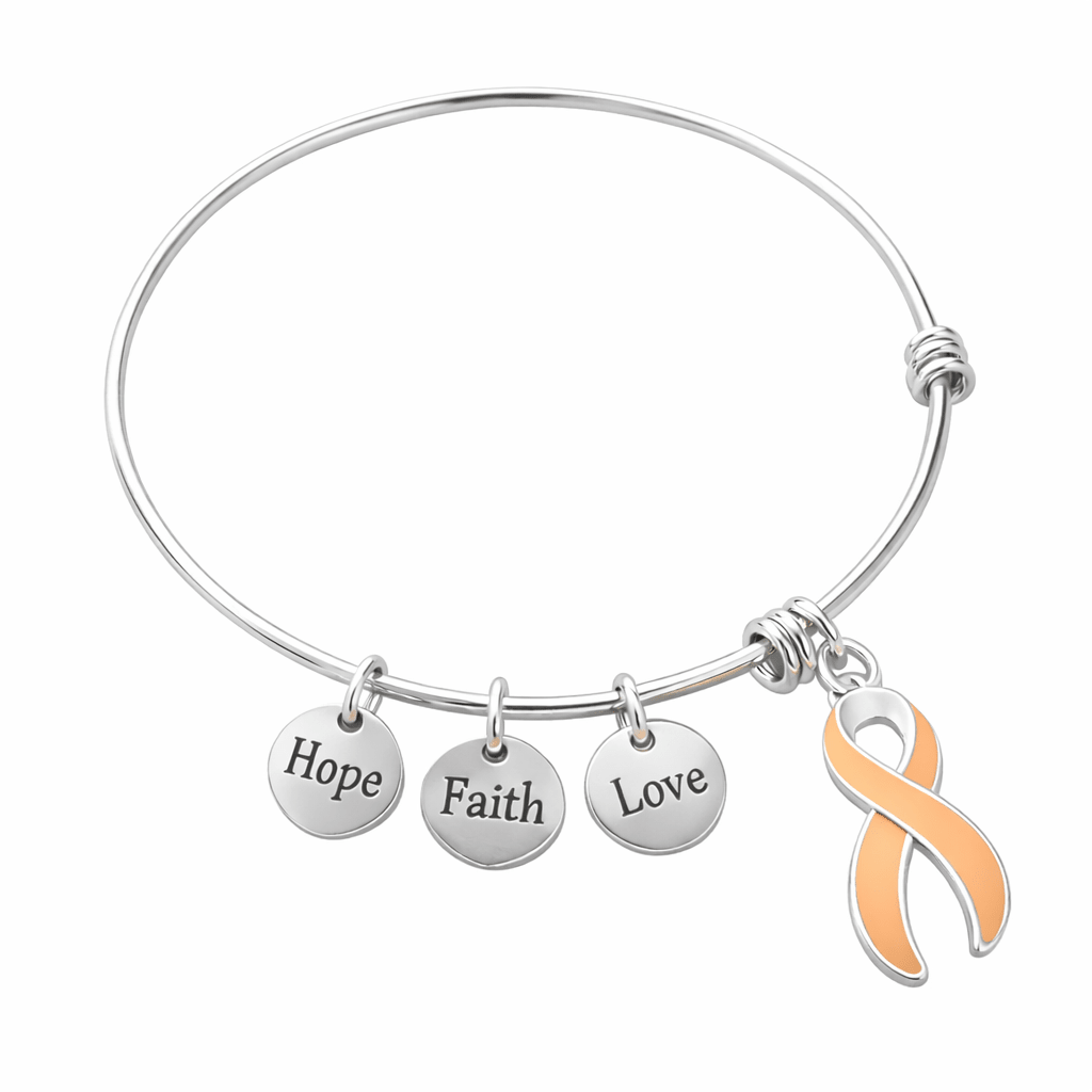 Peach Ribbon Retractable Charm Bracelets