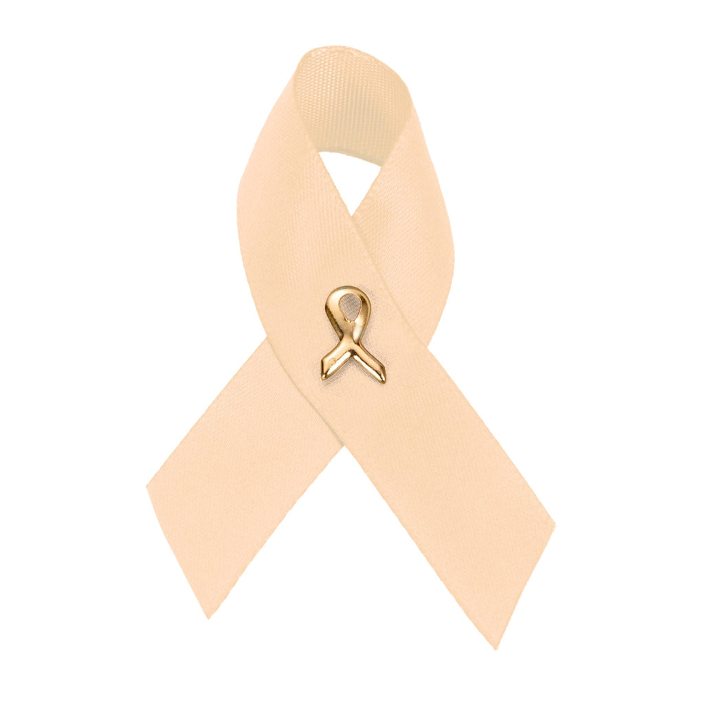 Peach Ribbon Satin Pins
