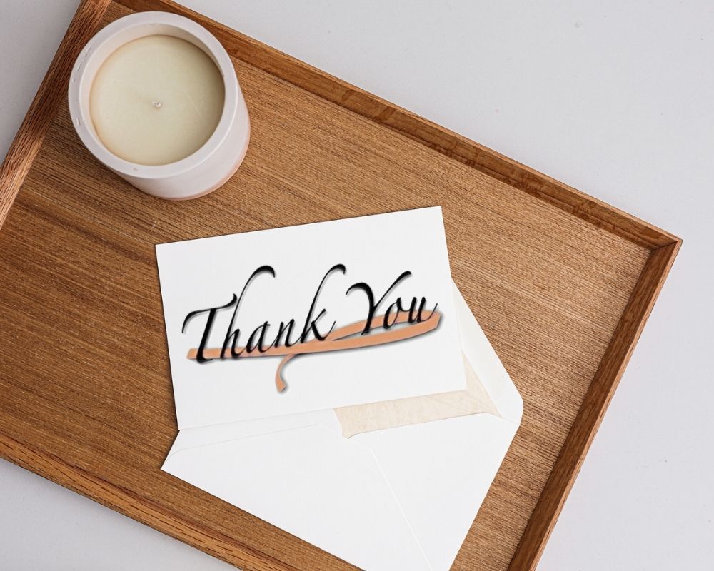 Peach Ribbon Thank You Note Cards (12 Cards/Pack)