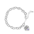 Pediatric Stroke Awareness Heart Charm Chunky Chained Bracelets