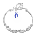 Periwinkle Ribbon Partial Beaded Charm Bracelets