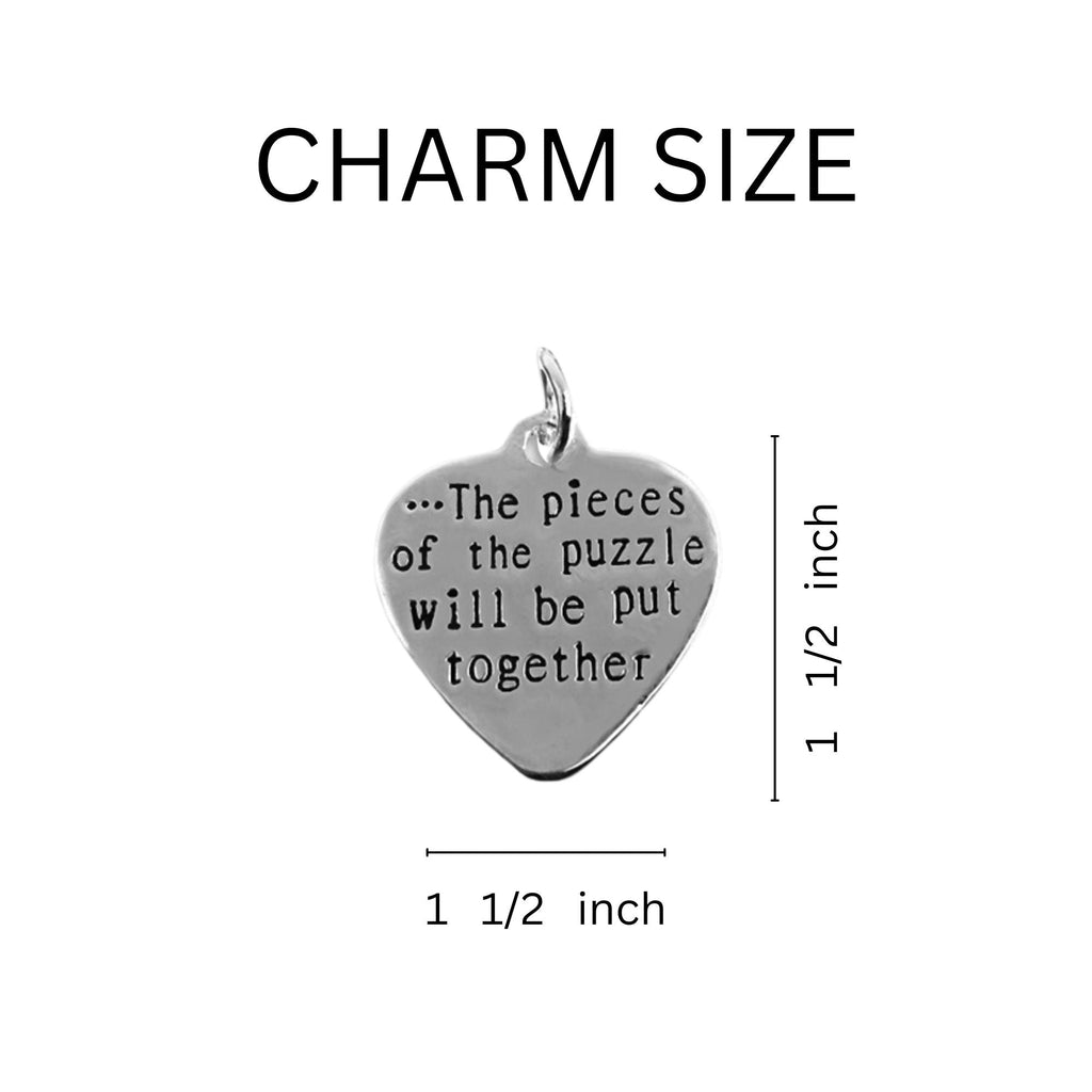 Pieces of the Puzzle Autism Ribbon Rope Style Bracelets