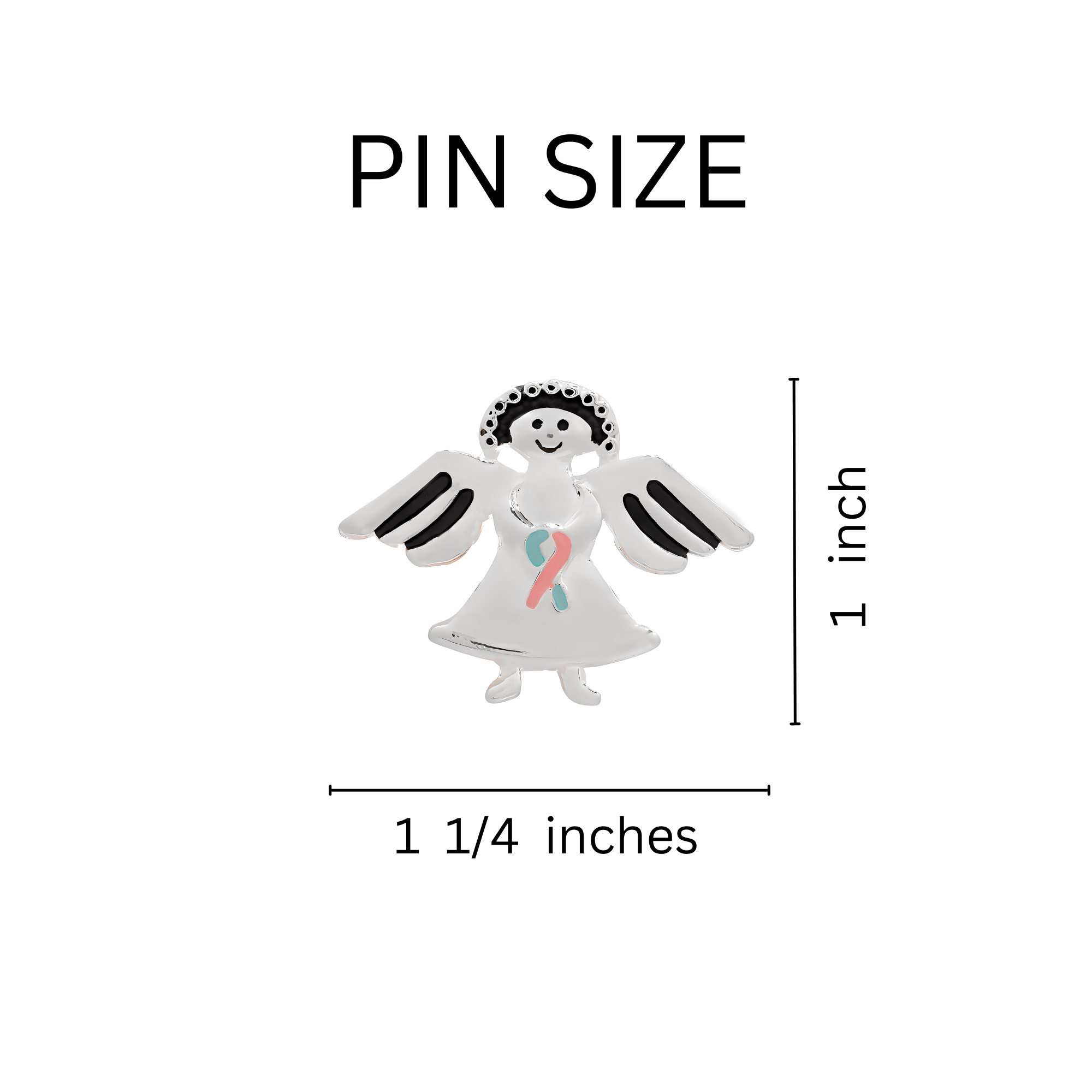 Pink & Blue Ribbon Angel Pins