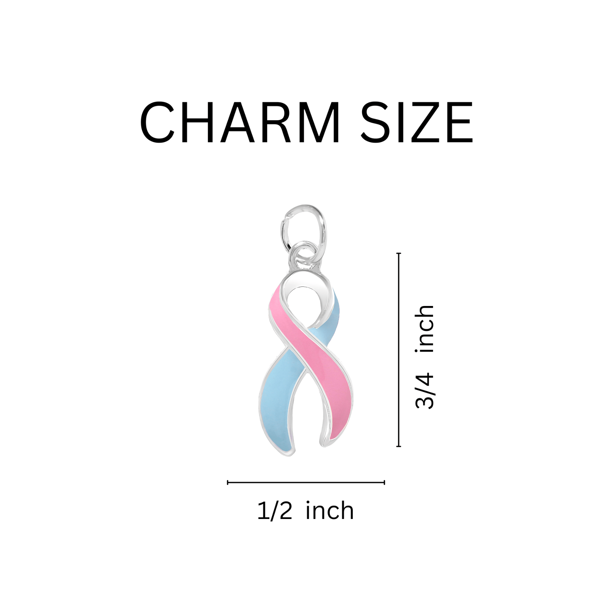 Pink & Blue Ribbon Hanging Earrings