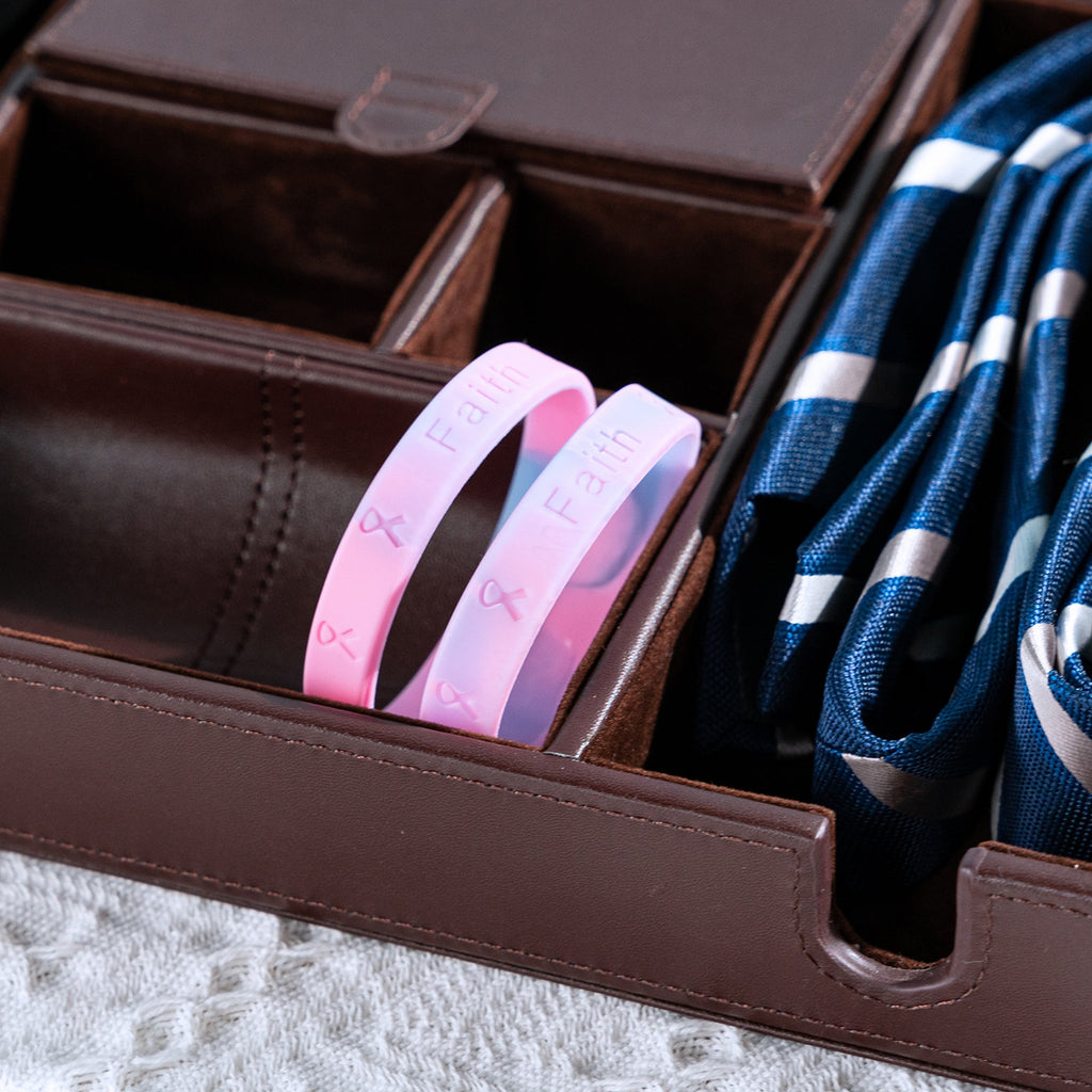 Pink & Blue Silicone Bracelets for SIDS, Infant Death, Male Breast Cancer