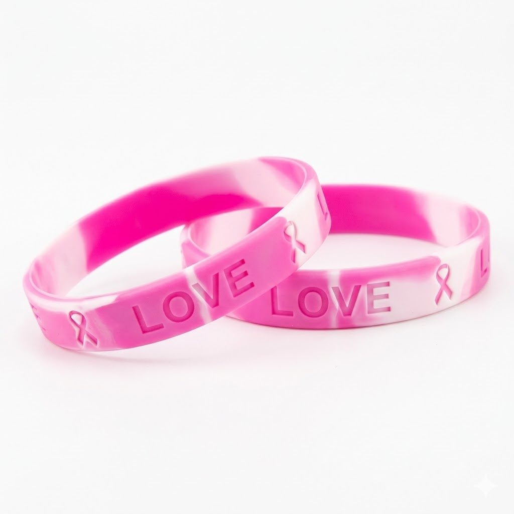 Pink Camouflage Silicone Bracelets