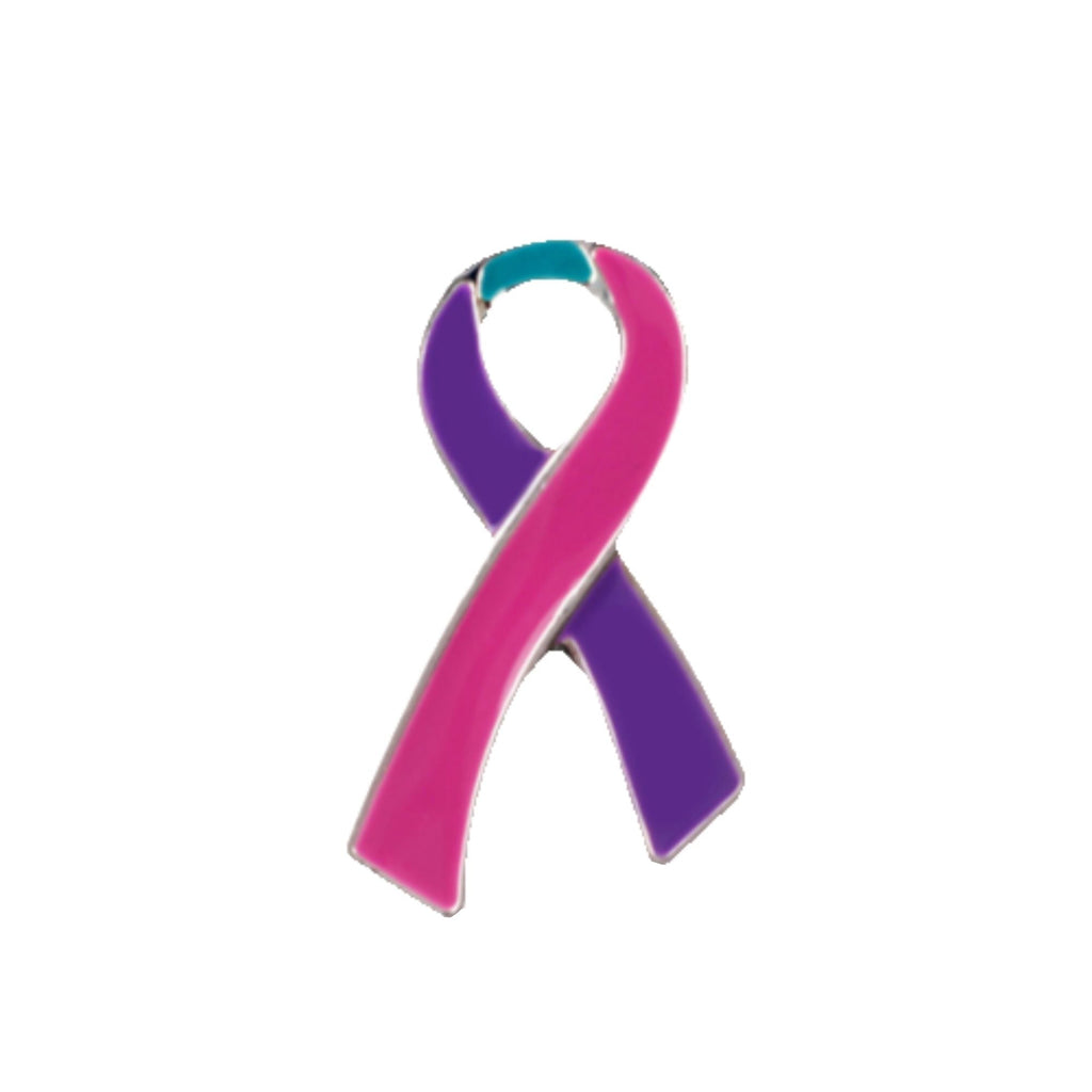 Pink & Purple & Teal Ribbon Pins