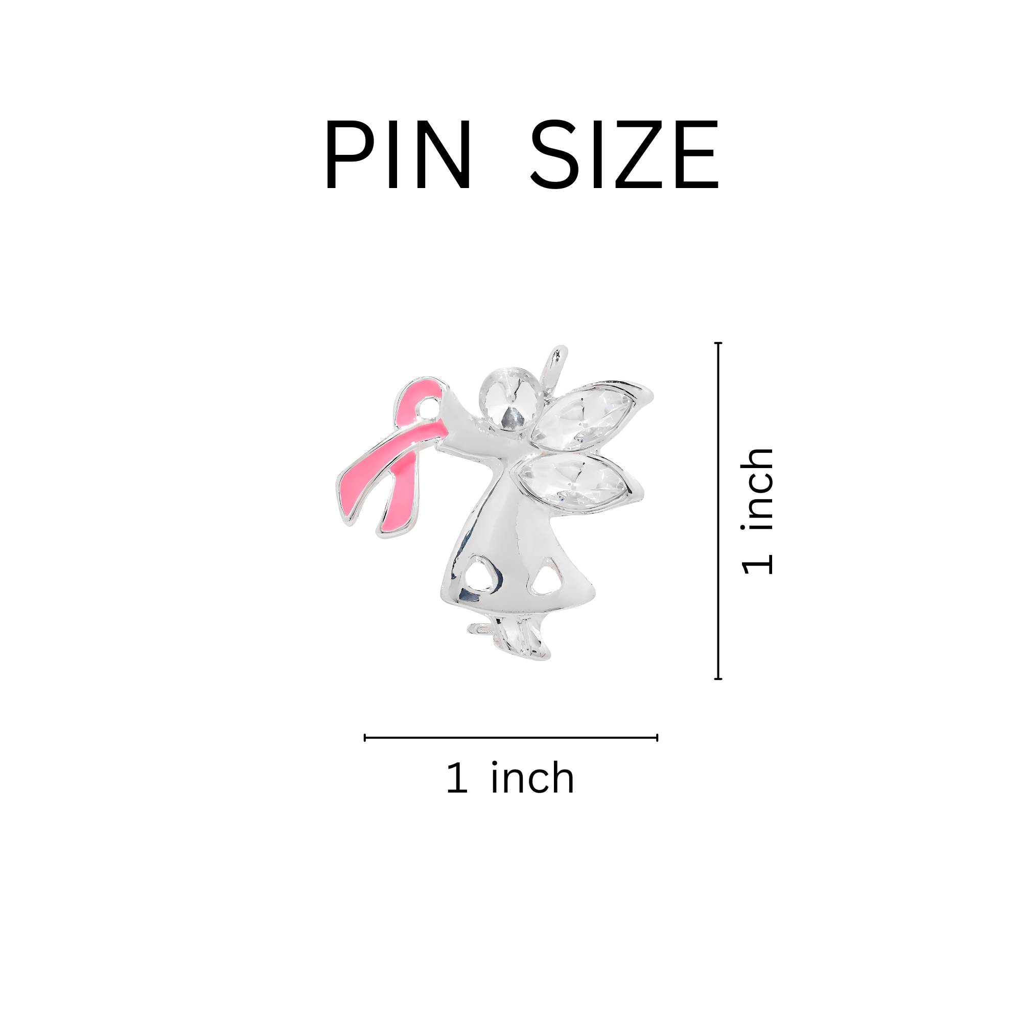 Pink Ribbon Angel By My Side Pins