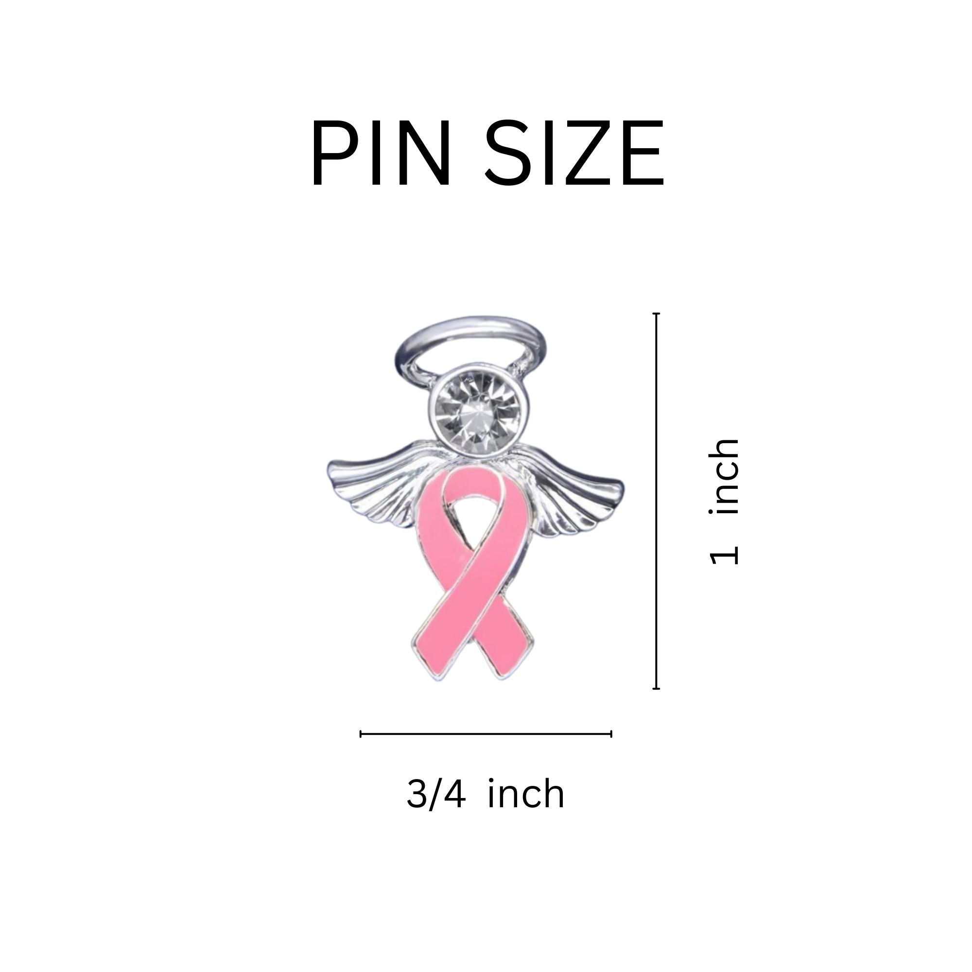 Pink Ribbon Angel Pin Counter Display (12 Cards)