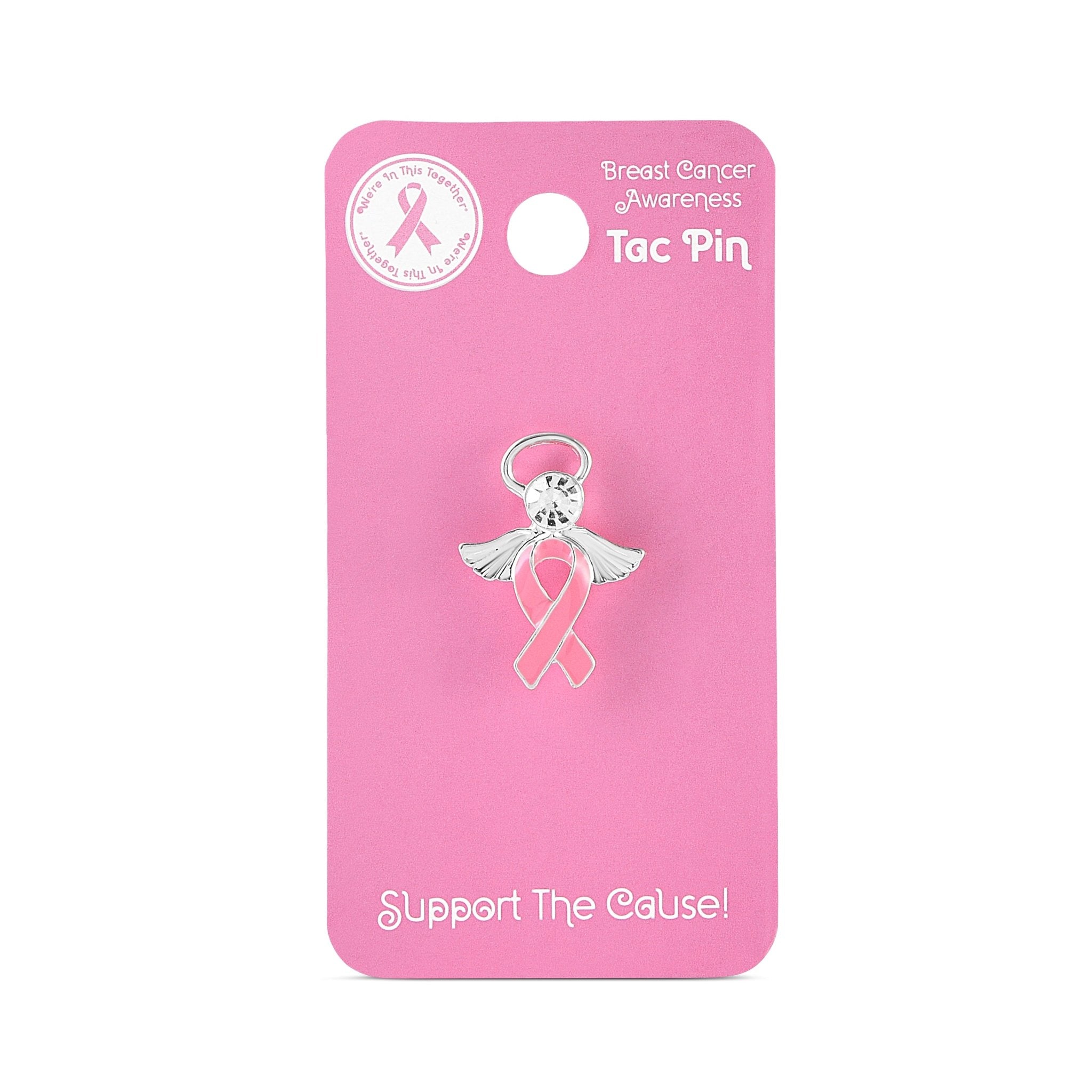 Pink Ribbon Angel Pin Counter Display (12 Cards)