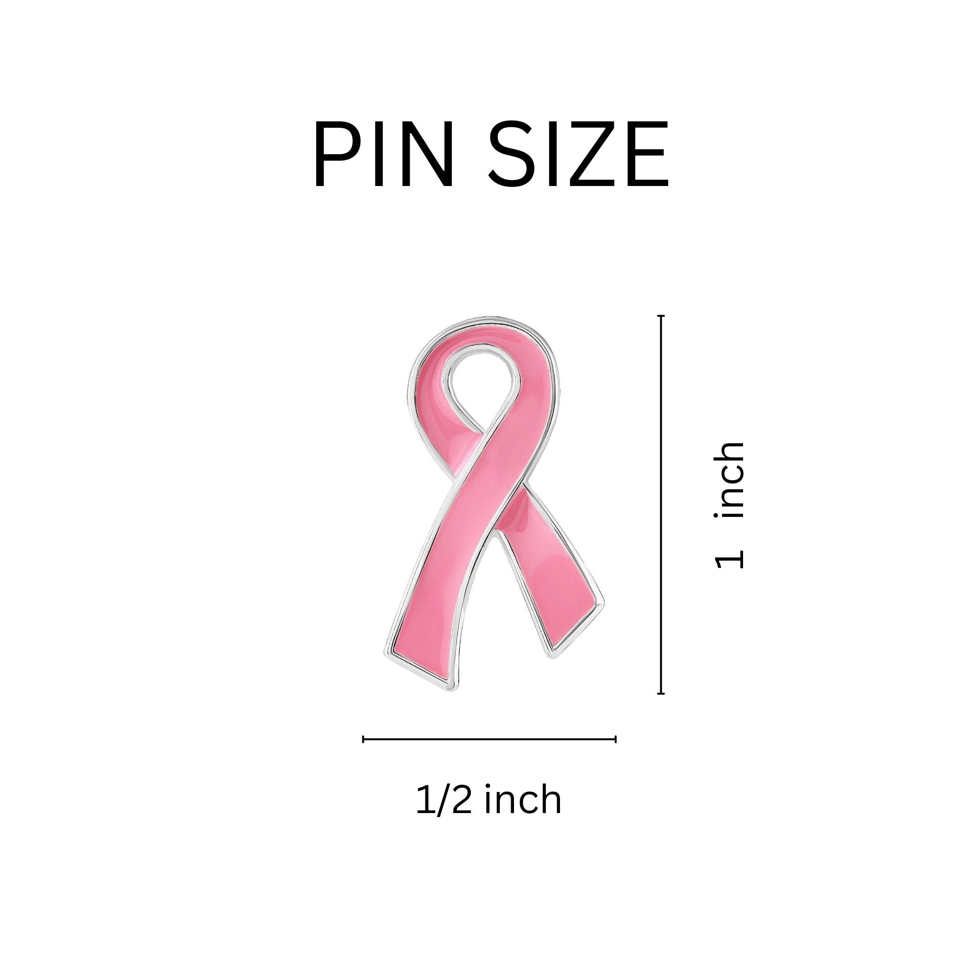 Pink Ribbon Flat Style Pin Counter Display (12 Cards)