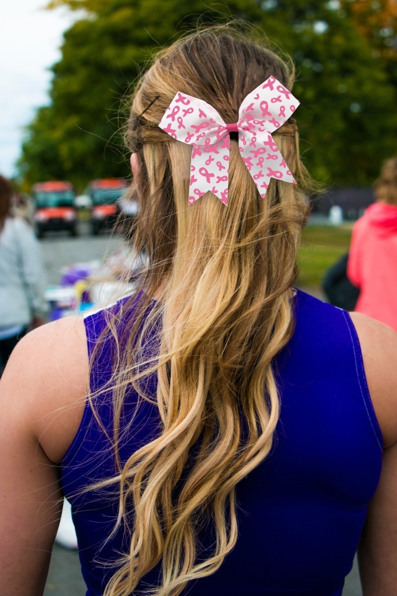 Breast Cancer Ribbon Hair Bows
