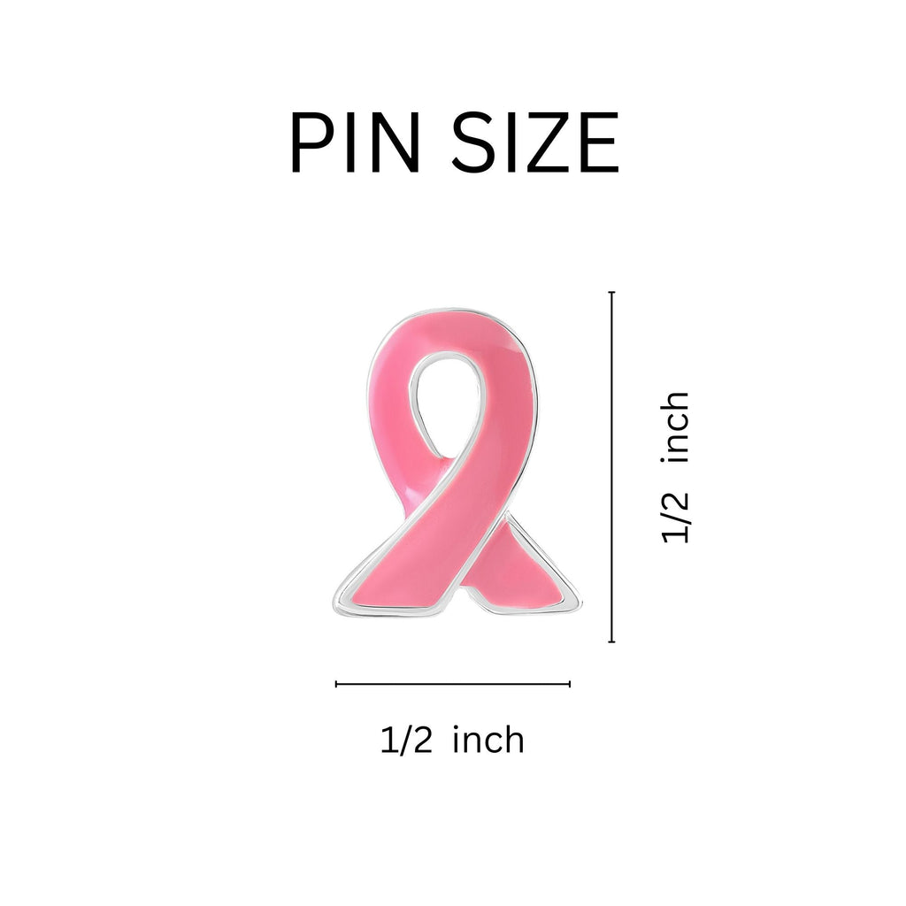 Pink Ribbon Lapel Pin Counter Display (12 Cards)