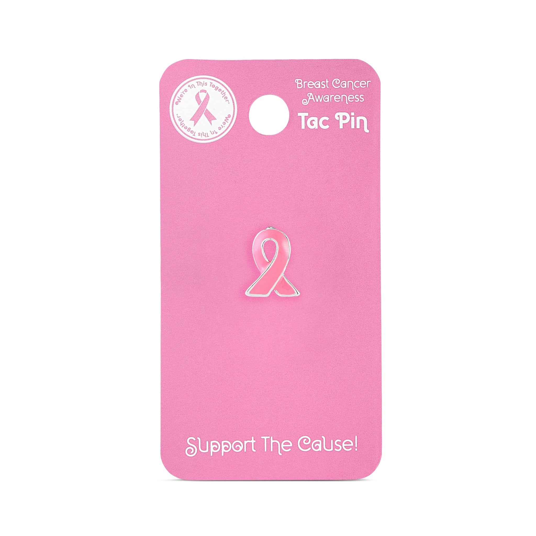 Pink Ribbon Lapel Pin Counter Display (12 Cards)