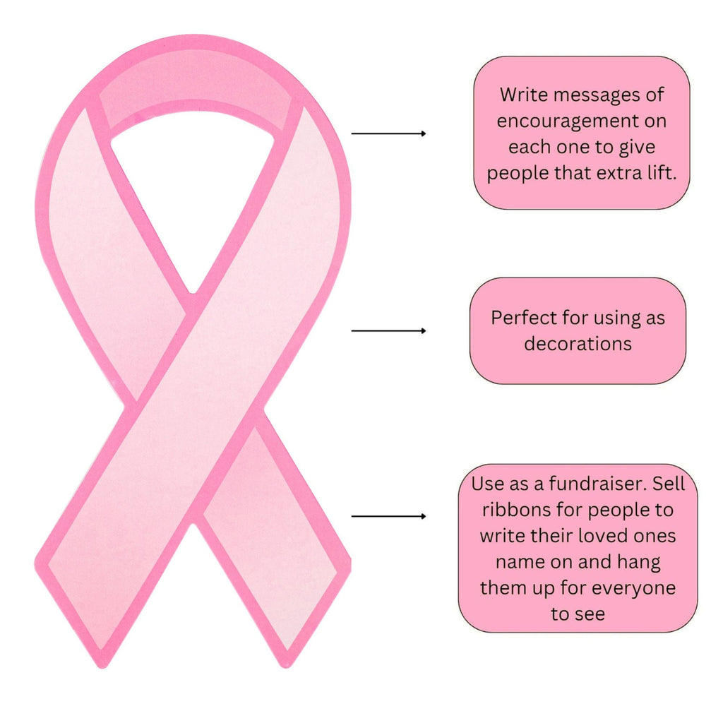 Pink Ribbon Paper Donation Ribbons (50/Pack)