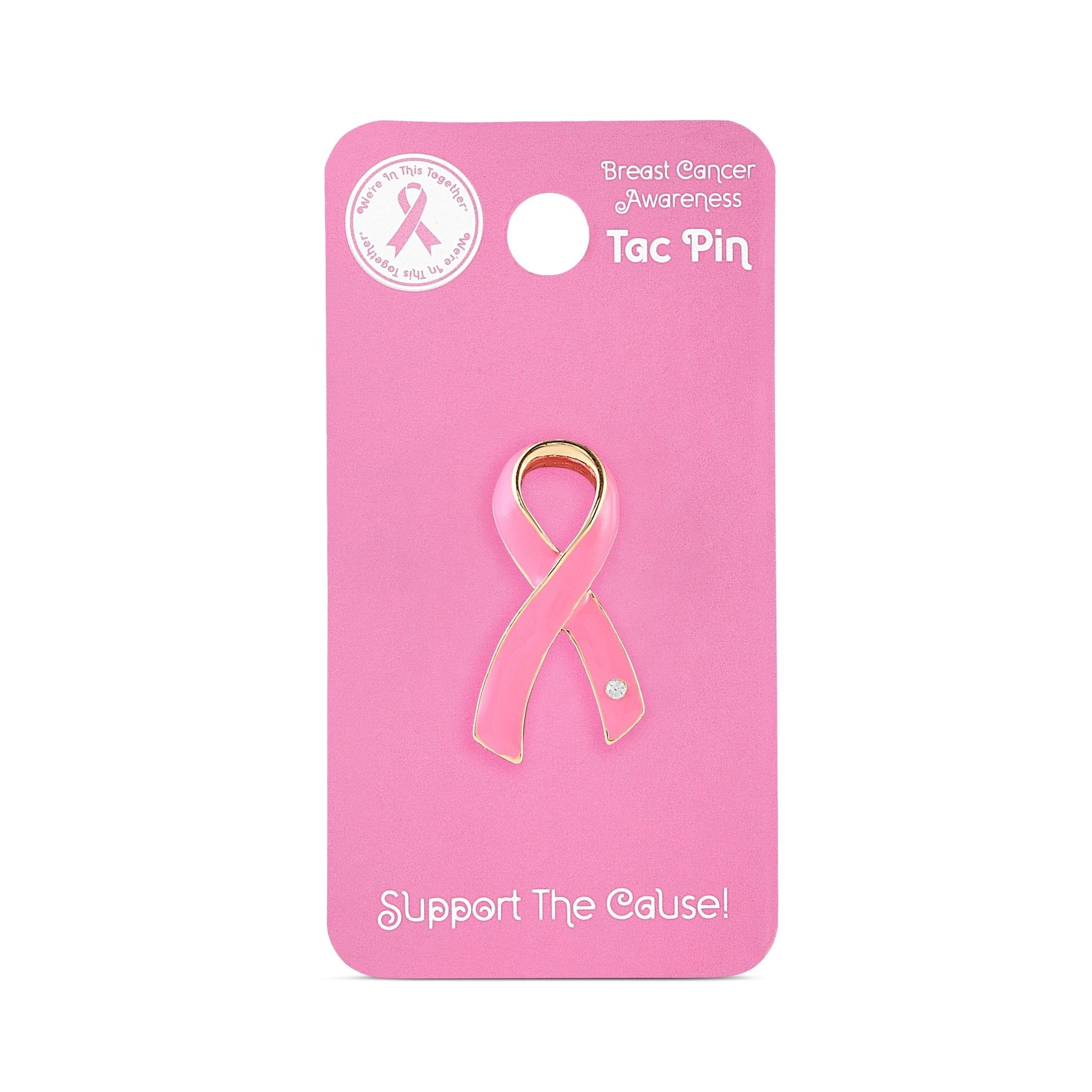 Pink Ribbon Pin w/Crystal Counter Display (12 Cards)