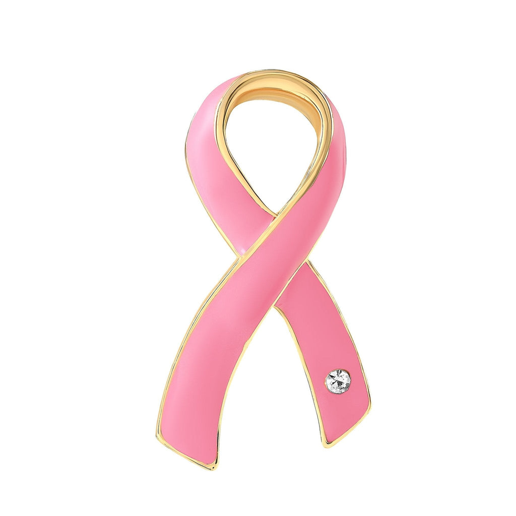 Pink Ribbon Pin w/Crystal Counter Display (12 Cards)