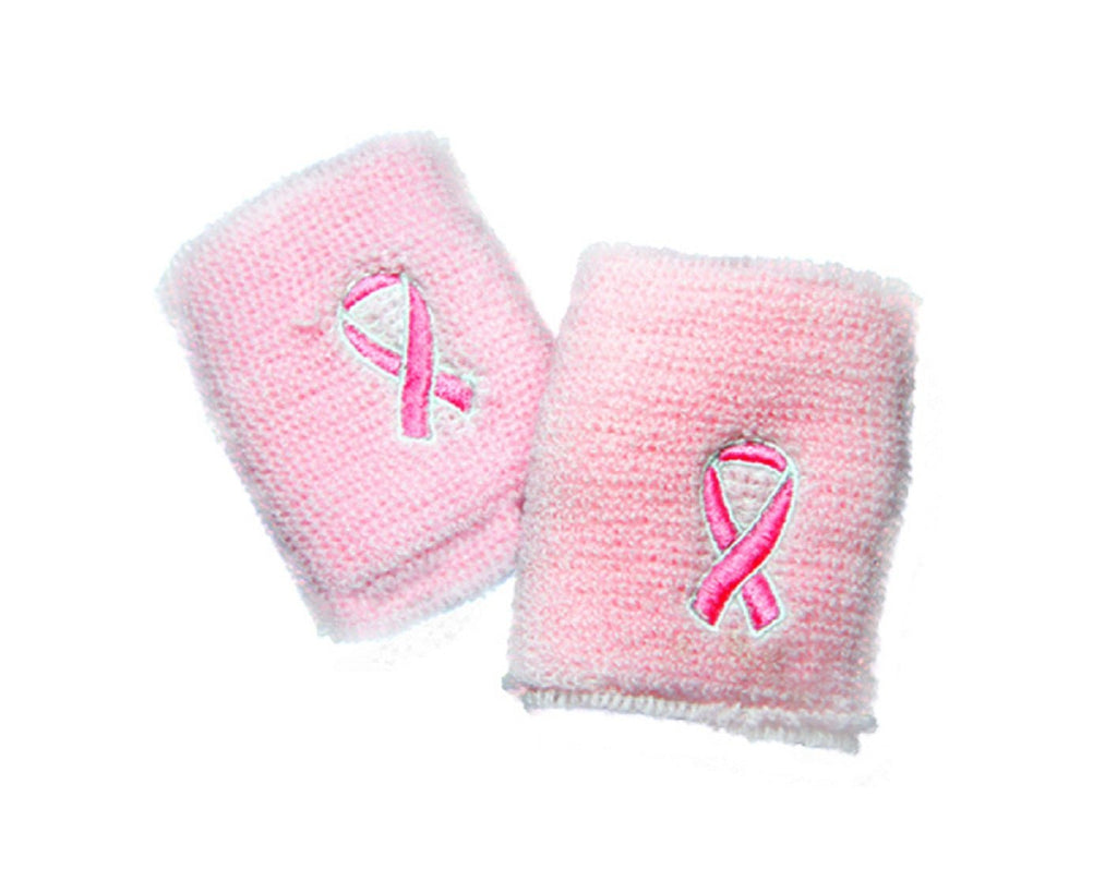 Breast Cancer Pink Ribbon Sport Sweat Wristbands