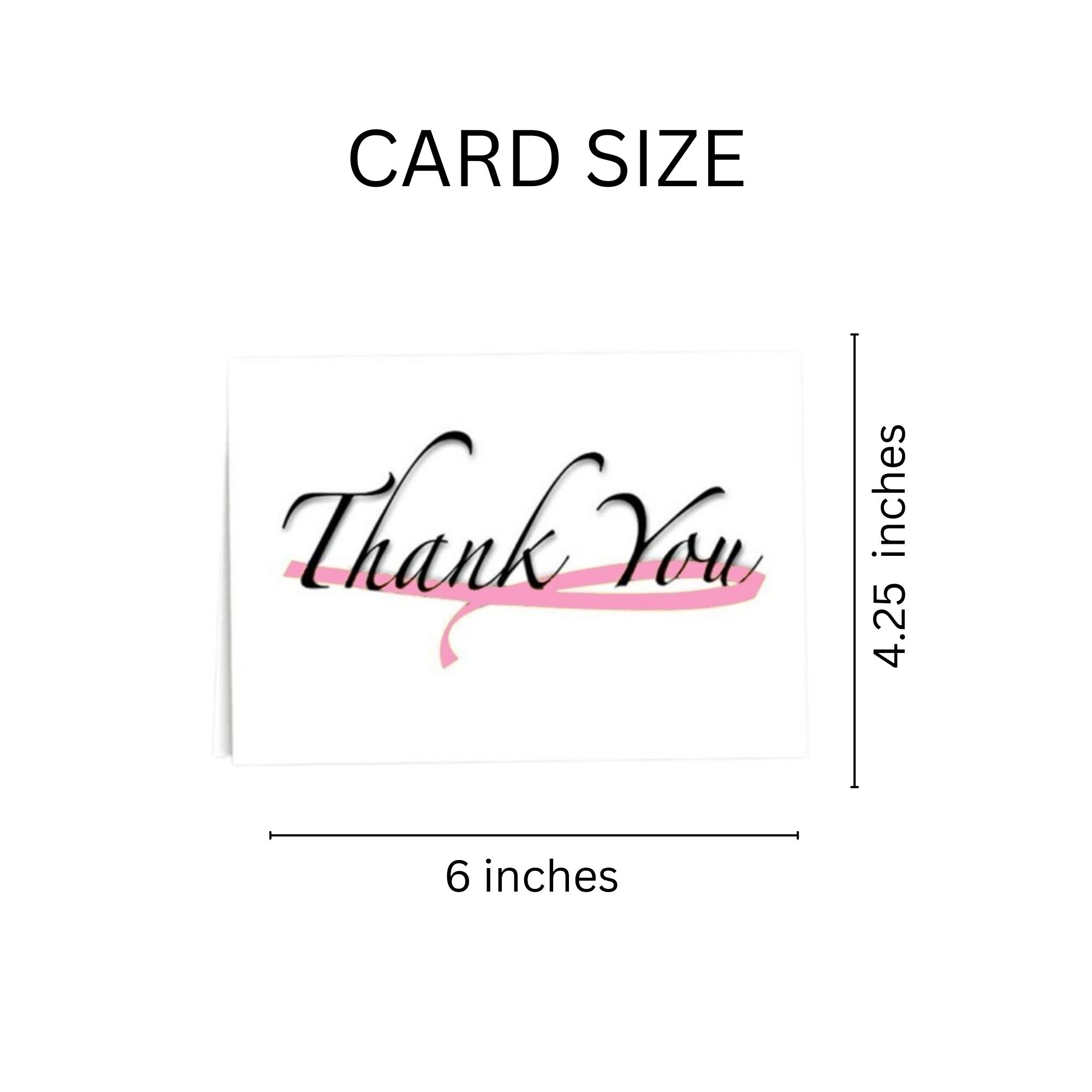 Pink Ribbon Thank You Cards (12 Cards/Pack)