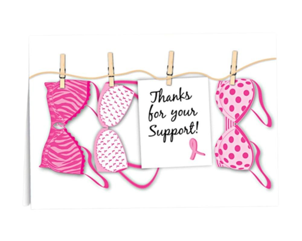 Pink Ribbon Thanks For Your Support Cards (12 Cards/Pack)